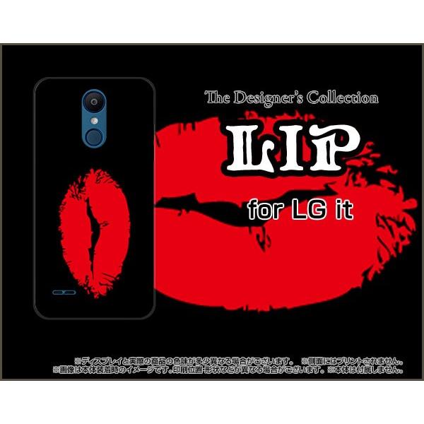 LG it LGV36 au スマホ ケース/カバー リップ（レッド×ブラック） カラフル イラスト 口 赤 唇 黒｜keitaidonya