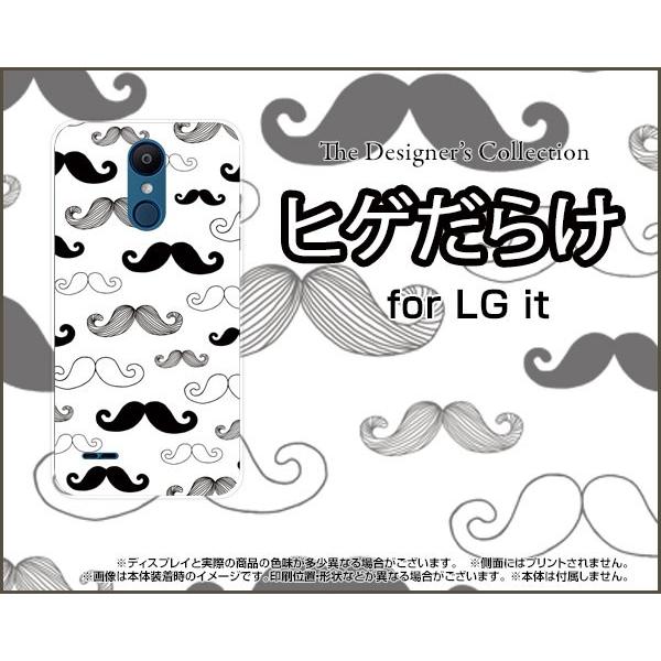 LG it LGV36 au スマホ ケース/カバー ヒゲだらけ モノトーン ひげ 髭 イラスト 黒 白｜keitaidonya