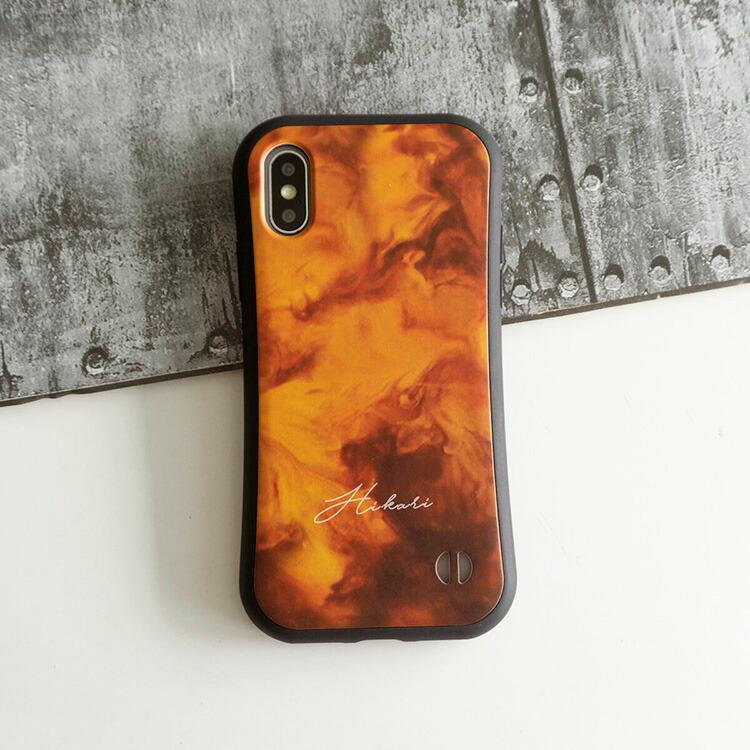 iPhone ケース iPhone16e iPhone16 Pro グリップケース べっ甲風 名