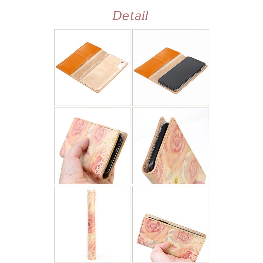 スマホケース 手帳型 フラワーフェミニン 全機種対応 姫路レザー 本革
