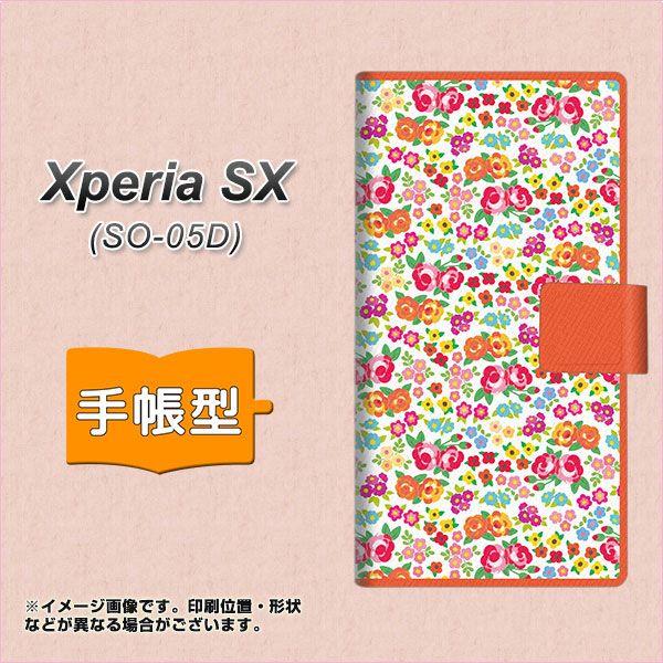 docomo Xperia SX SO-05D 手帳型スマホケース 777 マイクロリバティプリントWH｜keitaijiman