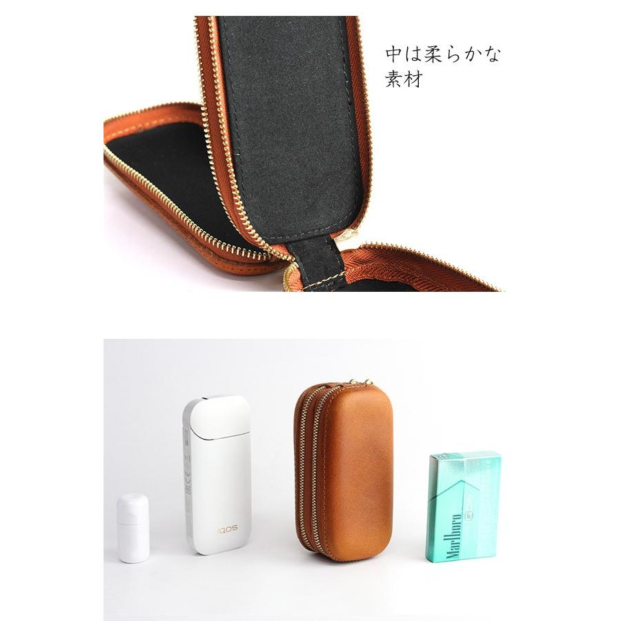 アイコス ケース iQOS ファスナー付 オールインワン・ヌメ革