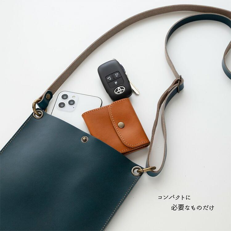 【かいじゅう】オイルレザーサコッシュ（ポケット追加） シュリンクレザー 牛革 外ポケット付き サコッシュ | 株式会社