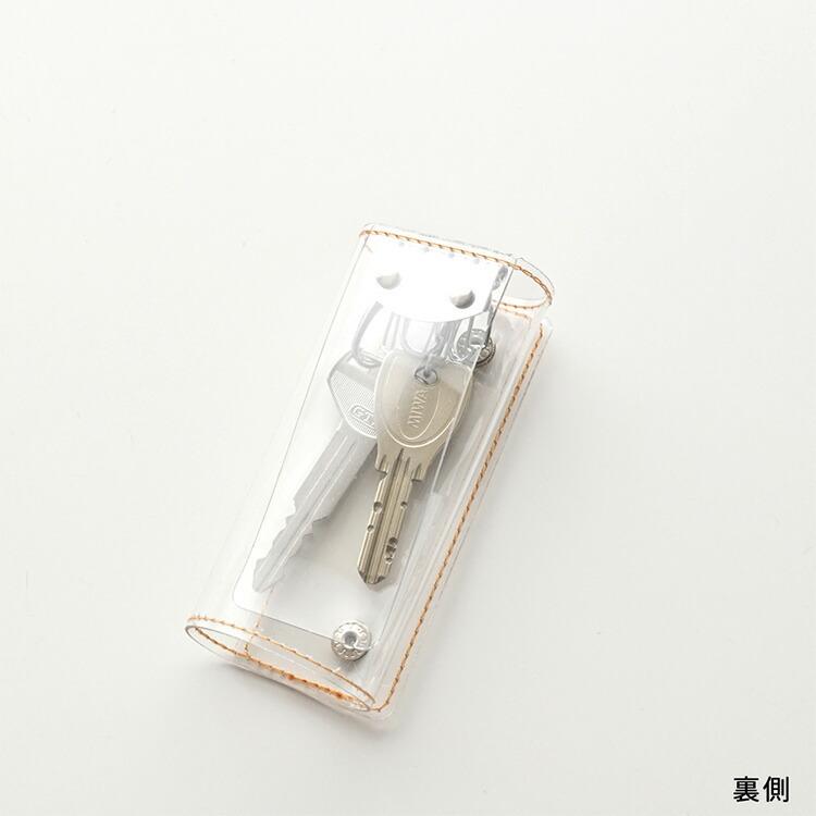 三つ折り キーケース クリア PVC 鍵 鍵入れ スマートキー キーホルダー