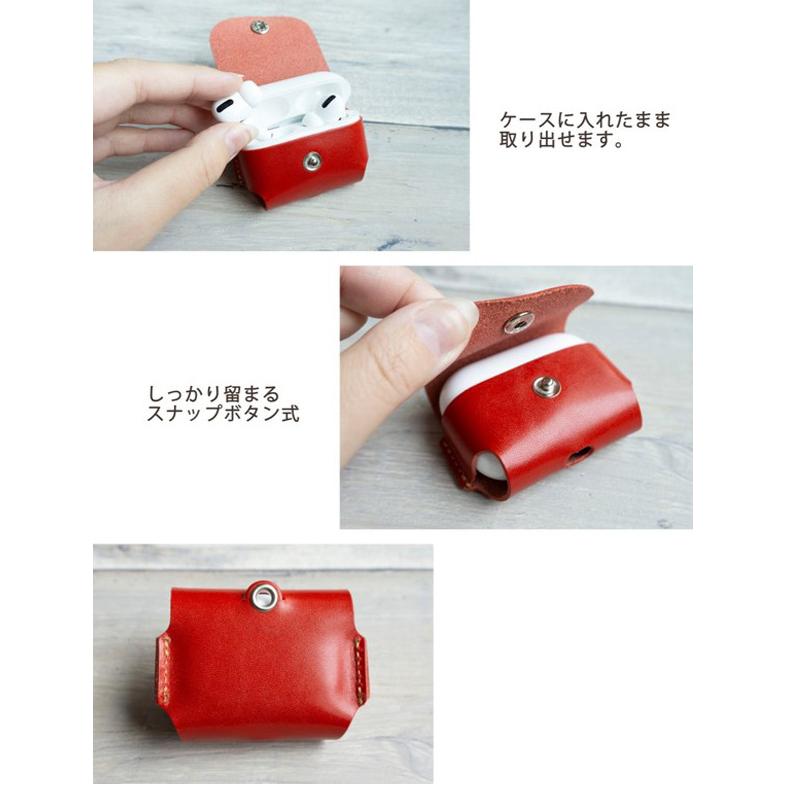 AirPods Pro 刻印 ケース カバー イニシャル 革 本革 エアーポッズ