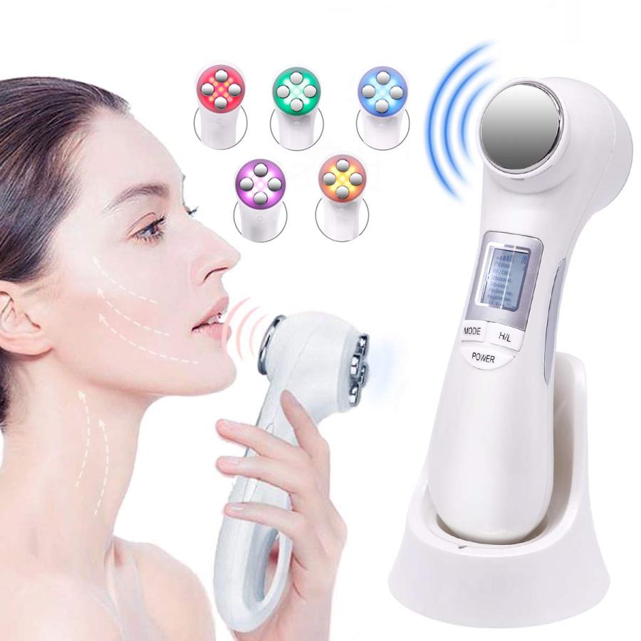 美顔器 RF 微電流搭載 超音波振動 多機能美容器 3段階レベル 浸透率