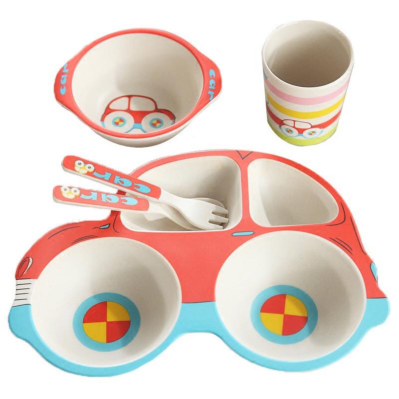 ベビー食器セット 子供用食器セット 子供用 食器 プレート 5点セット 子供 赤ちゃん ベビー 乳幼児用 幼児用 キッズ 仕切り 車 竹繊維 M Keithgem 通販 Yahoo ショッピング