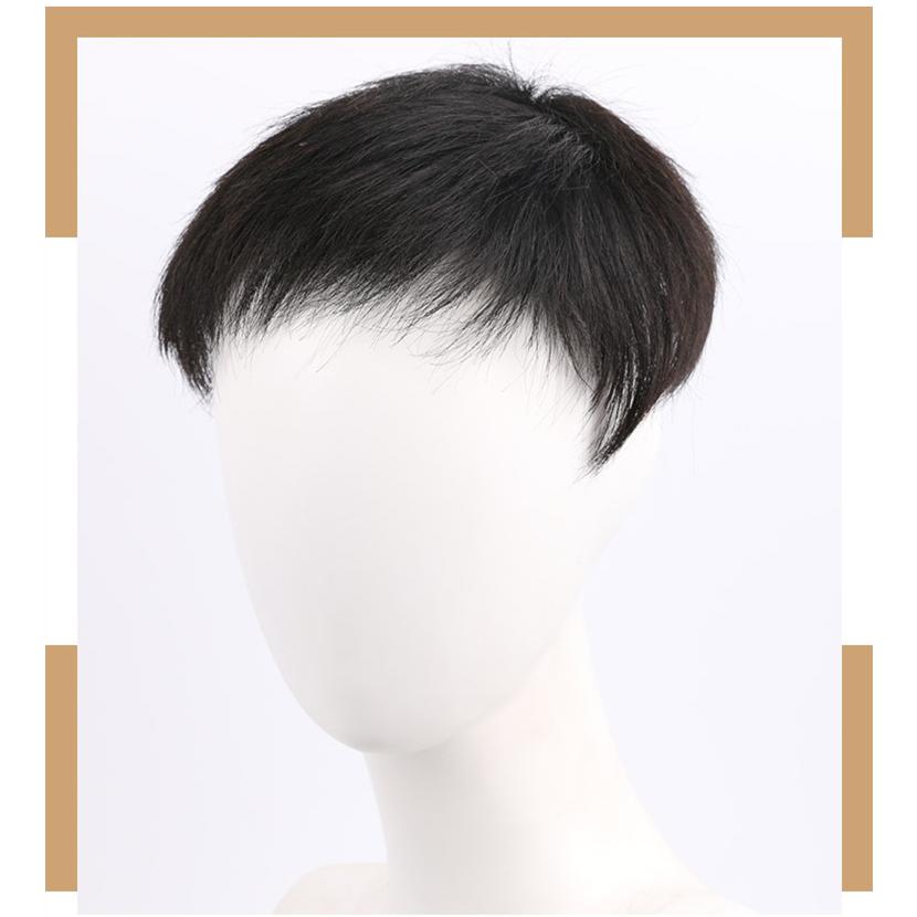 代引不可 男性用ウィッグ ショート ヘアピース メンズウィッグ 人毛100 黒 短い 通気性 トップカバー 抗菌 蒸し暑くない 機制b オープニング大放出セール Turningheadskennel Com