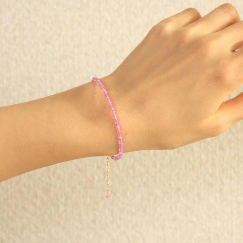 KEIUNDO ピンクサファイア ボタンカット 14KGFブレスレット 高級ケース付 レディース |  | 02