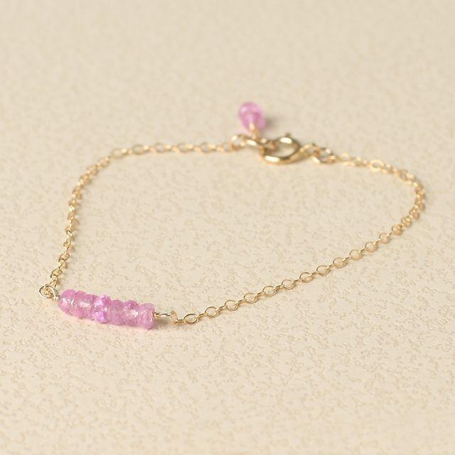 KEIUNDO ピンク サファイア 14KGF ブレスレット 高級ケース付 ラッピング無料 レディース | 