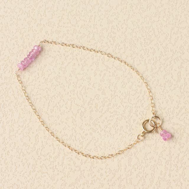 KEIUNDO ピンク サファイア 14KGF ブレスレット 高級ケース付 ラッピング無料 レディース |  | 01