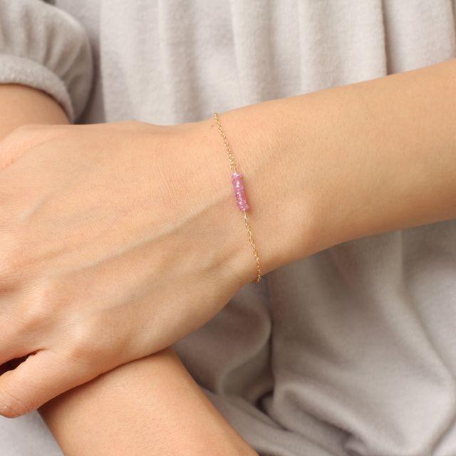 KEIUNDO ピンク サファイア 14KGF ブレスレット 高級ケース付 ラッピング無料 レディース |  | 02