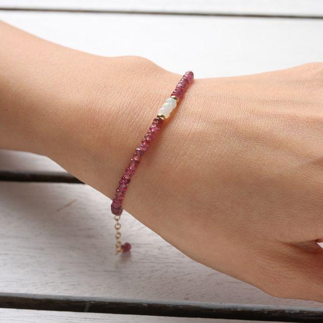 KEIUNDO ピンク トルマリン & エチオピア産 プレシャス オパール 14KGF ブレスレット 高級ケース付 レディース |  | 03