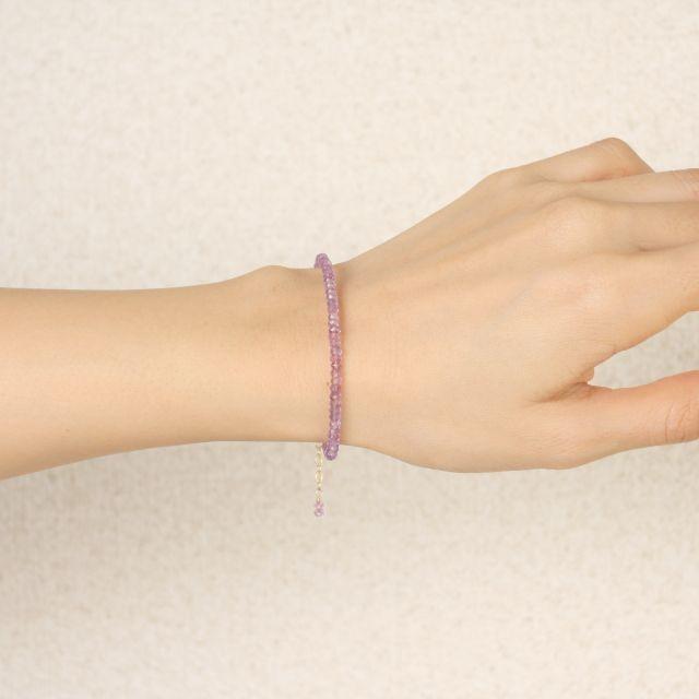 KEIUNDO アメジスト ボタンカット 14KGF ブレスレット be34 レディース 高級ケース付 |  | 03