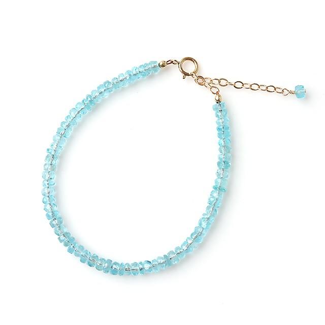 KEIUNDO ブルー アパタイト ボタンカット 14KGF ブレスレット 高級ケース付 レディース |  | 01