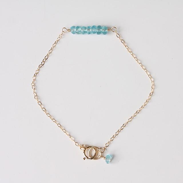 KEIUNDO　ブルーアパタイトボタンカット14KGFブレスレットkei63 |  | 02