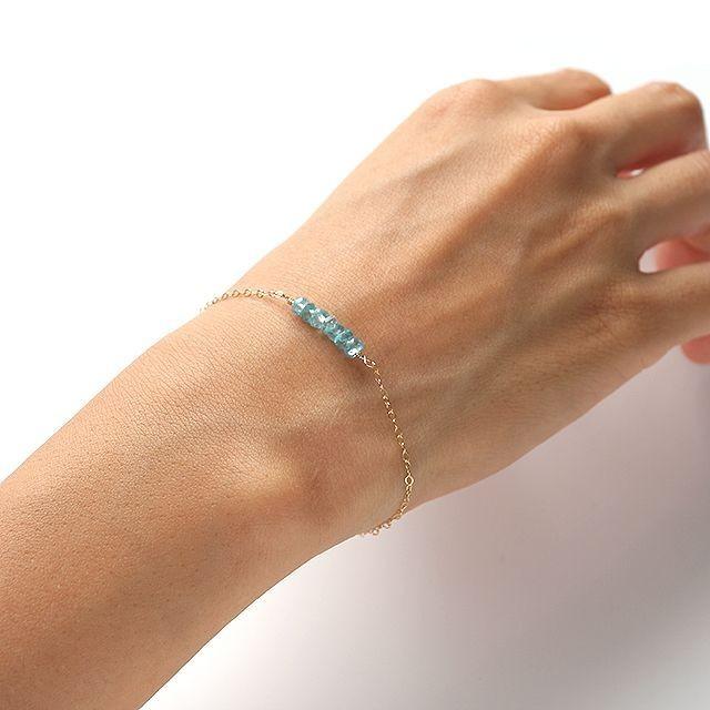 KEIUNDO　ブルーアパタイトボタンカット14KGFブレスレットkei63 |  | 03