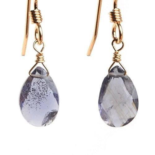 KEIUNDO アイオライト ペアシェイプ カット 14KGF ピアス レディース 天然石 専用ケース付 |  | 01