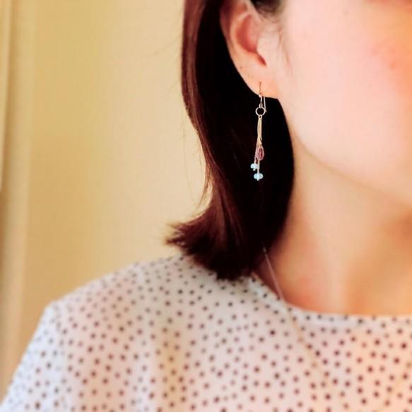 KEIUNDO ピンク アメジスト プレシャス オパール 14KGF ピアス レディース 天然石 専用ケース付 |  | 03