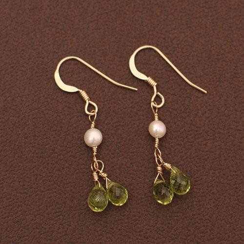 KEIUNDO ペリドット 上質 14KGF ピアス レディース 天然石 高級ケース付 |  | 01