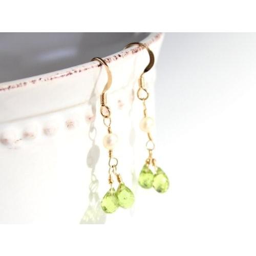 KEIUNDO ペリドット 上質 14KGF ピアス レディース 天然石 高級ケース付 |  | 02