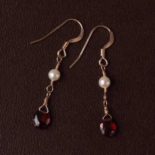 KEIUNDO ガーネット 上質 14KGF ピアス レディース 天然石 高級ケース付 |  | 01