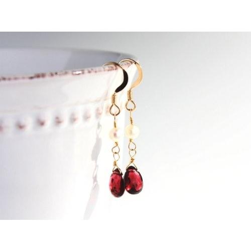 KEIUNDO ガーネット 上質 14KGF ピアス レディース 天然石 高級ケース付 |  | 02