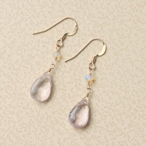 KEIUNDO ピンク アメジスト & エチオピア産プレシャス オパール 14KGF ピアス レディース 天然石 高級ケース付 |  | 02