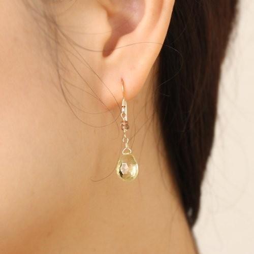 KEIUNDO レモンクォーツ & アンダリュサイト 14KGF ピアス 天然石 レディース 高級ケース付 |  | 02