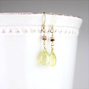 KEIUNDO レモンクォーツ & アンダリュサイト 14KGF ピアス 天然石 レディース 高級ケース付 |  | 03