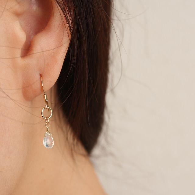 KEIUNDO セイロン ムーンストーン 14KGF ピアス レディース 天然石 高級ケース付 |  | 02