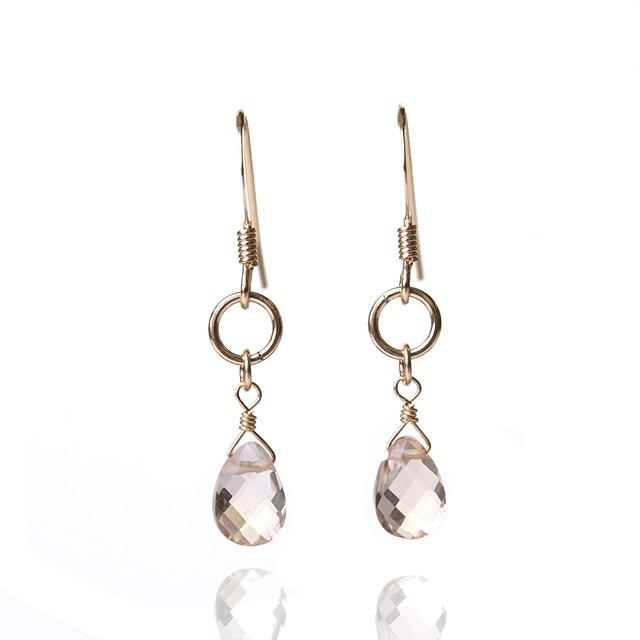 KEIUNDO ブラウン トパーズ 14KGF ピアス 高級ケース付 | 