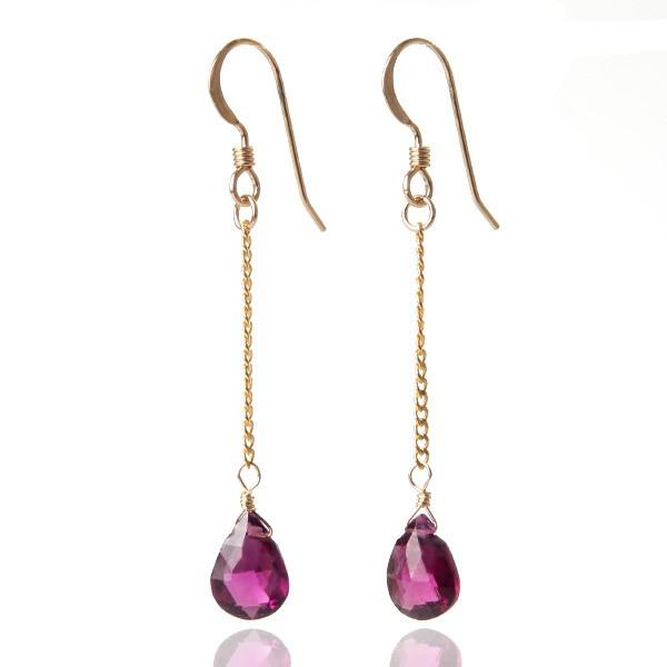 KEIUNDO ロードライト ガーネット 14KGF ピアス レディース 天然石 高級ケース付 | 