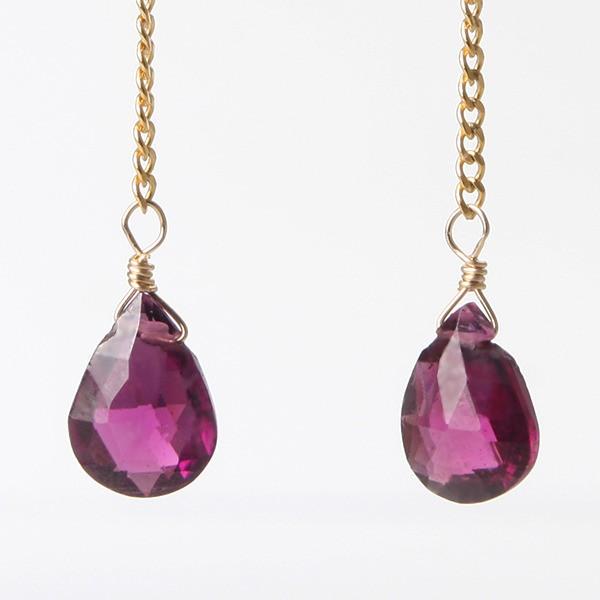 KEIUNDO ロードライト ガーネット 14KGF ピアス レディース 天然石 高級ケース付 |  | 01