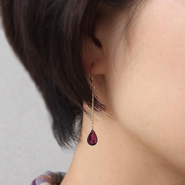 KEIUNDO ロードライト ガーネット 14KGF ピアス レディース 天然石 高級ケース付 |  | 02