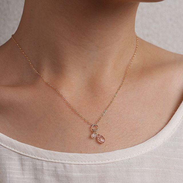 KEIUNDO マイカ サンストーン & ブルー ムーンストーン 14KGF ネックレス レディース 専用ケース付き |  | 02