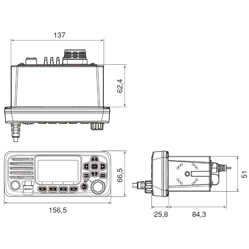 アイコム 国際 VHF 無線機 IC-M330J 25W据置型 アンテナセット 3