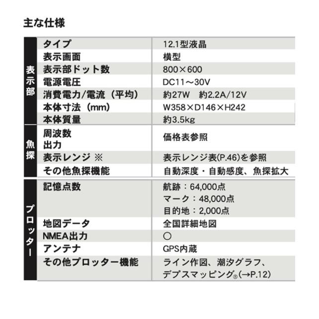 在庫あり HDX-12C 3KW 社外9軸ヘディング付 振動子 TD380 クリアチャープ魚探 12.1型 GPS魚探 HONDEX ホンデックス｜keiyo3｜02