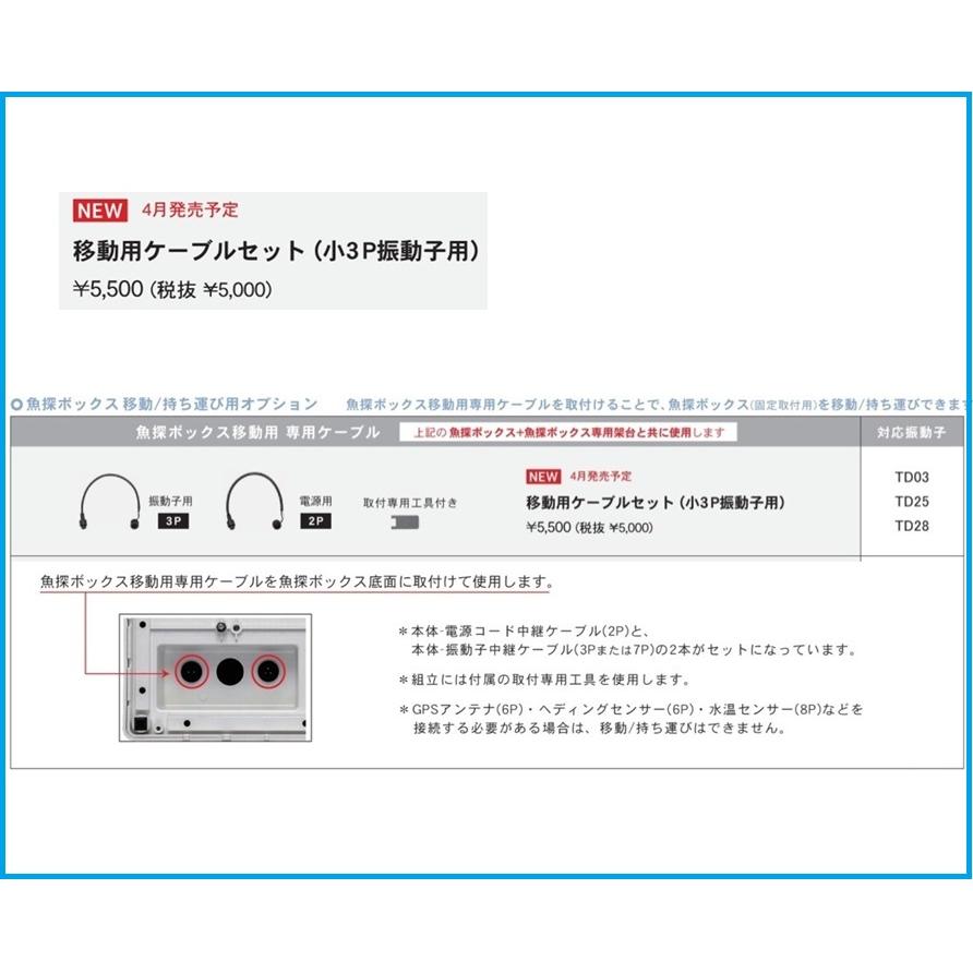 在庫あり 魚探ボックス GB01 移動 持ち運び 可能 電源2P中継ケーブル 振動子 3P中継ケーブル セット品 PS-800 HE-8S HE-731S PS-100GP HONDEX ホンデックス｜keiyo3｜02