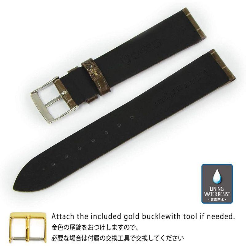 大人気 CASSISカシス ワニ革 時計ベルト 裏面防水 ADONARA CAOUTCHOUC SHINY アドナラカウチックシャイニー 18mm 【LWH6532766594】(23214円)