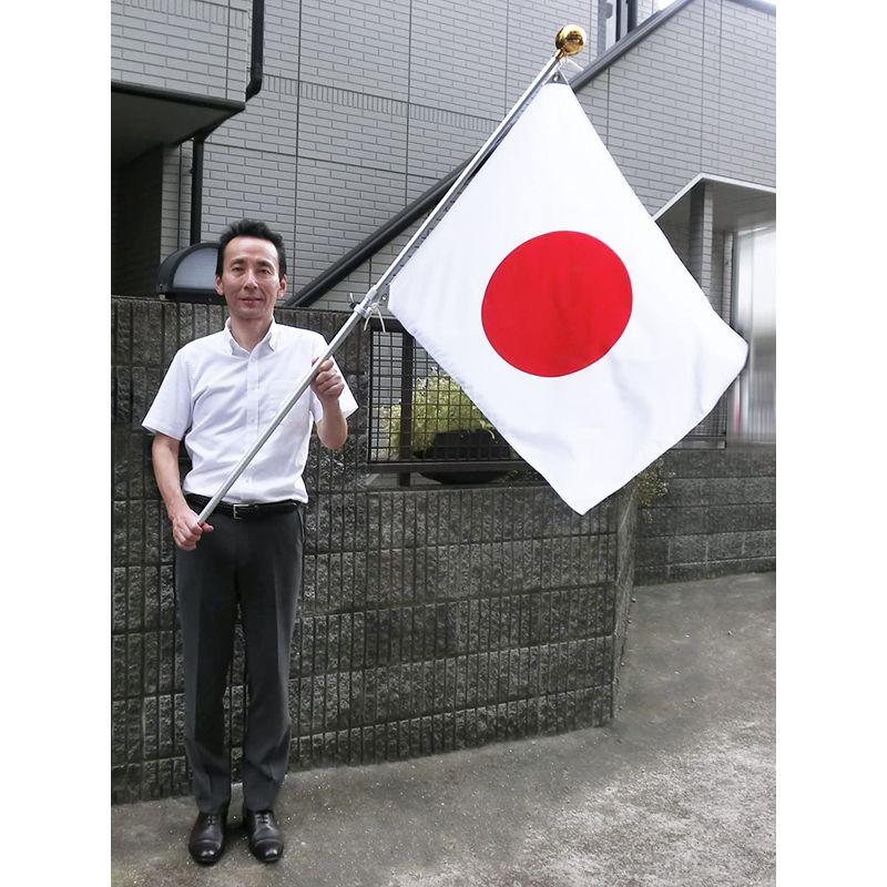 日の丸国旗セットDX 高級軽量アルミ合金ポール付き テトロン国旗入り国旗サイズ：70×105cm日本製