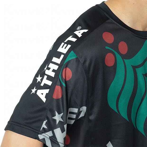 アスレタ 半袖プラクティスシャツ ブラック M FESTIVAL BRASIL ATHLETA（アスレタ） Kemari87別注 カフェブラ半袖プラクティスシャツ
