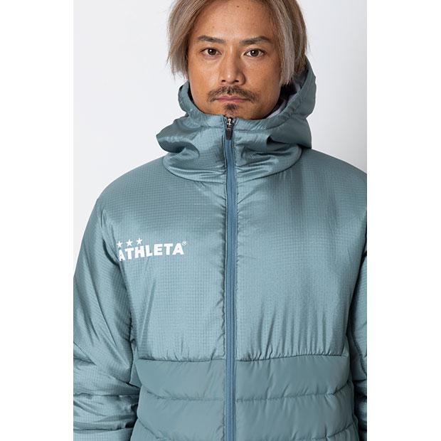 ほぼ新品　 ATHLETA ベンチコート サッカー ジャケット フットサル ATHLETA（アスレタ） ベンチコート ブラック ロングコート 中綿