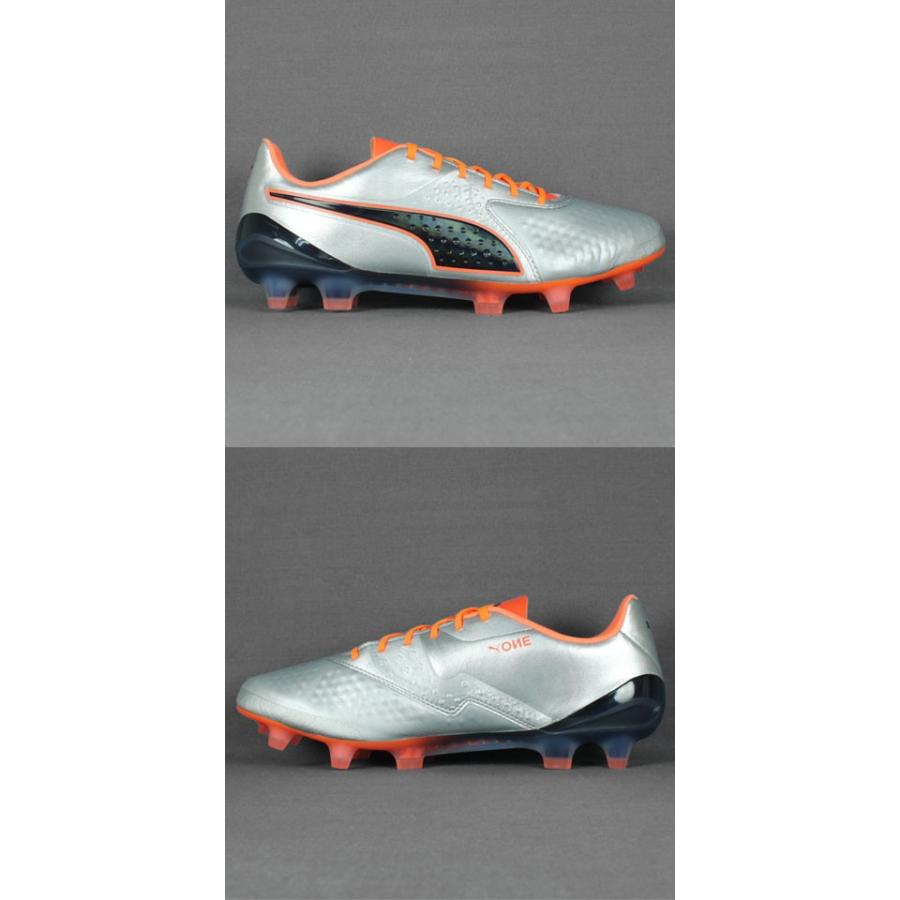 PUMA（プーマ） ワン 1 レザー CC FG/AG プーマシルバー×ショッキング