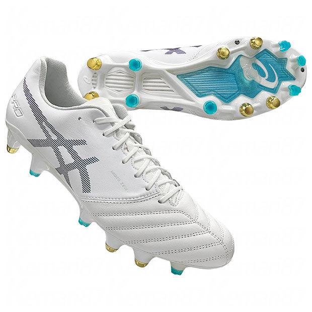 DSライト X-FLY PRO ST　ホワイト×プリズムブルー　【asics|アシックス】サッカー取替式スパイク1101a026-100｜kemari87