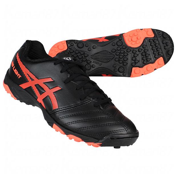 【美品】ブラック×フラッシュコーラル　【asics|アシックス】スパイク ASICS ジュニア DSライト JR GS TF ブラック×フラッシュコーラル