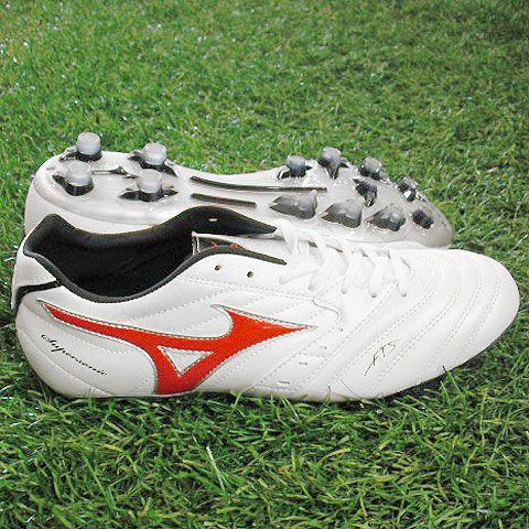 Mizuno サッカースパイク ホワイト MIZUNO（ミズノ） スーパーソニック WD スーパーホワイトパール×レッド