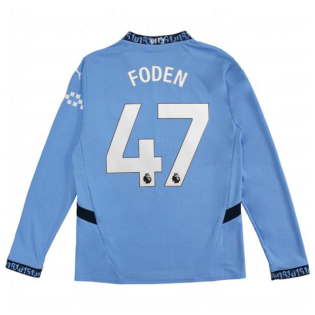 【新品未使用】24/25マンチェスターシティNo.47フィル・フォーデン 長袖 マンチェスターシティ 24-25 ホーム 長袖レプリカユニフォーム