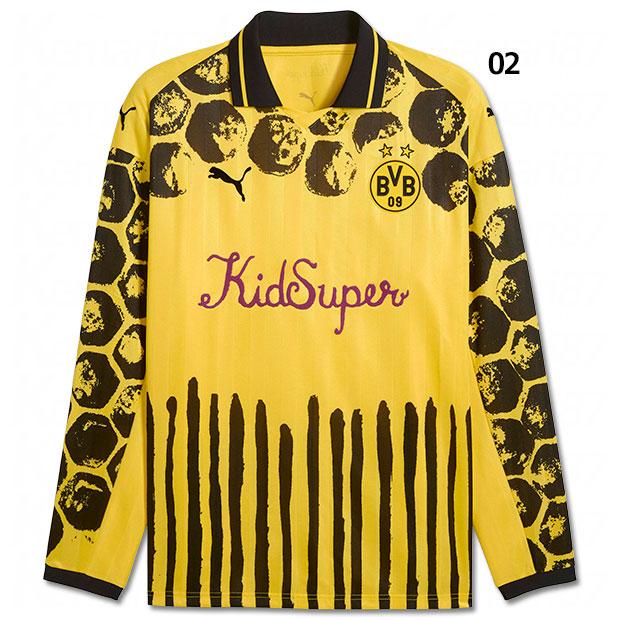 PUMA ドルトムント 長袖シャツ Mサイズ PUMA（プーマ） ドルトムント × KIDSUPER 長袖レトロシャツ 【PUMA