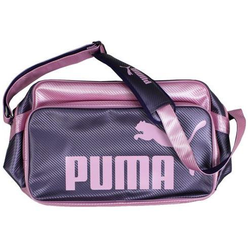 PUMA エナメルショルダーバッグL チームバイオレット×ピンク PUMA エナメルショルダーバッグL チームバイオレット×ピンク